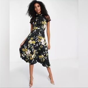 ASOS Silky Navy Midi Dress